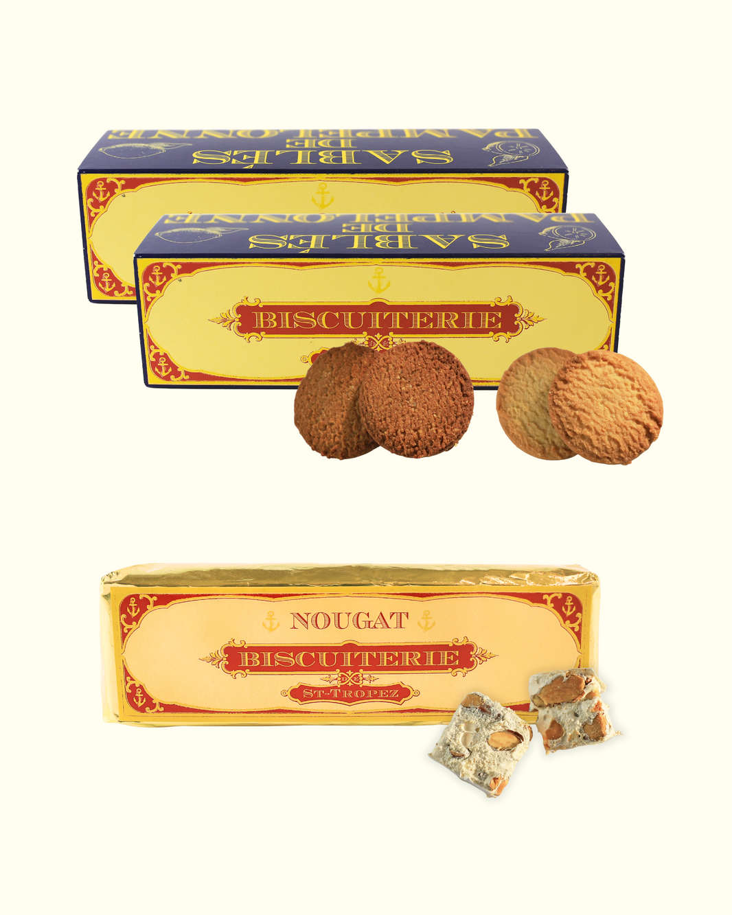 image Coffret terroir provençal : nougat artisanal aux amandes et biscuits faits main à Saint-Tropez