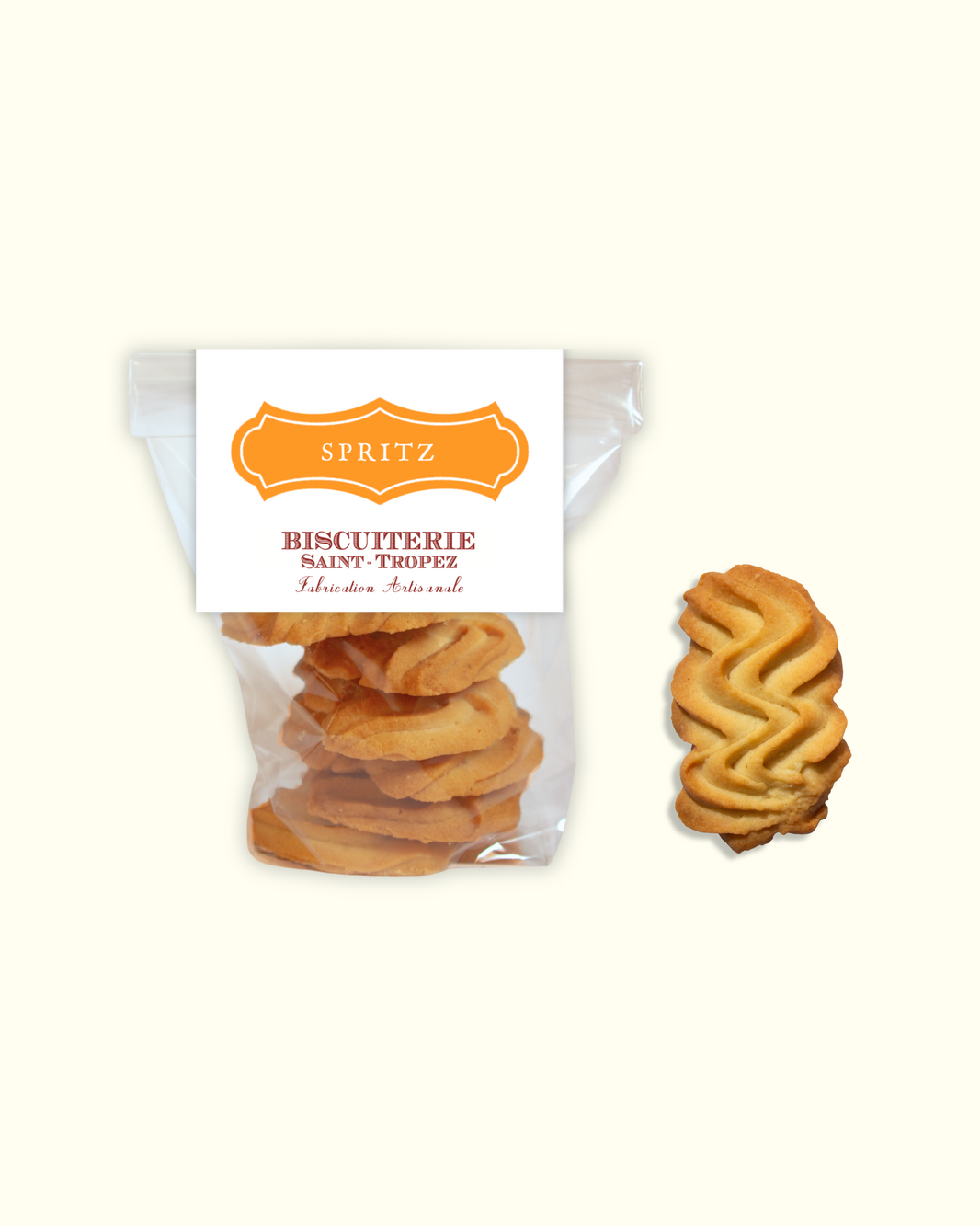 Biscuits spritz viennois Saint-Tropez, sablés au beurre forme zigzag faits main