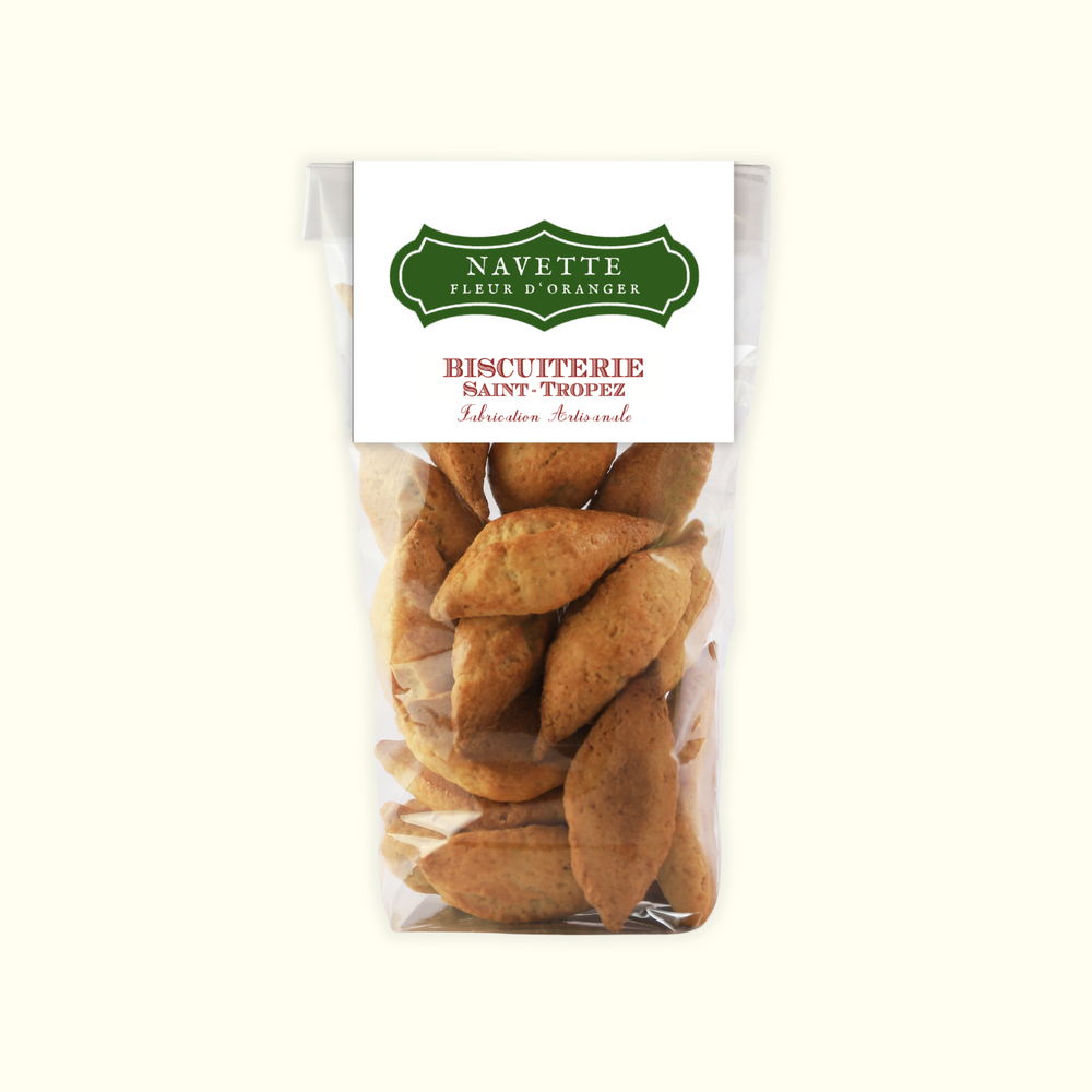 Navettes à la fleur d'oranger forme bateau, spécialité biscuiterie artisanale Provence