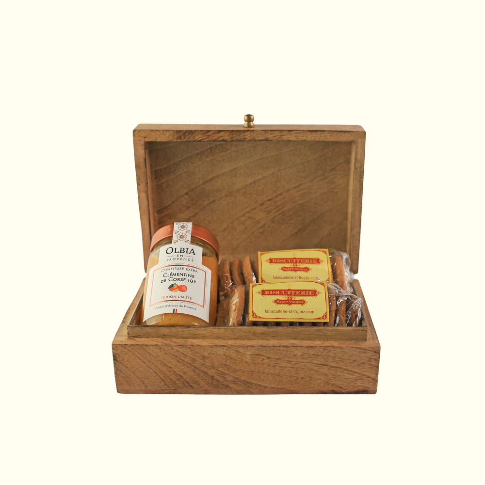 Coffret prestige Provence avec spécialités locales : confiture et sablés artisanaux