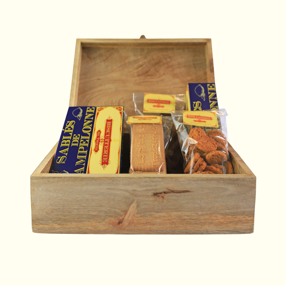 Coffret cadeau découverte biscuiterie Saint-Tropez, assortiment spécialités artisanales provençales