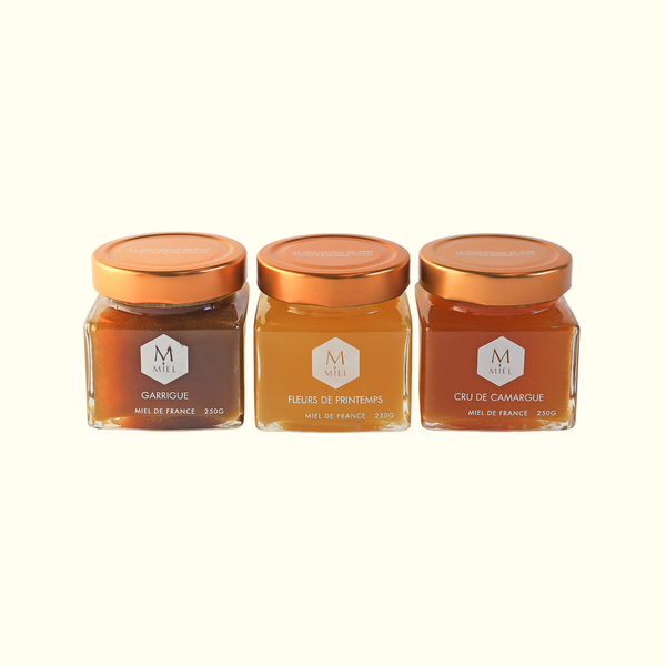 Coffret cadeau Provence avec miel artisanal, confiture, huile d'olive Estoublon et biscuits Saint-Tropez