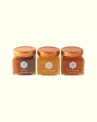 Coffret cadeau Provence avec miel artisanal, confiture, huile d'olive Estoublon et biscuits Saint-Tropez