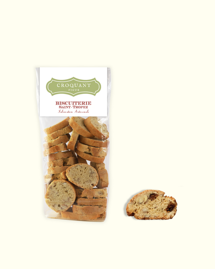 Biscuits aux amandes et figues de Provence faits main, spécialité biscuiterie Saint-Tropez