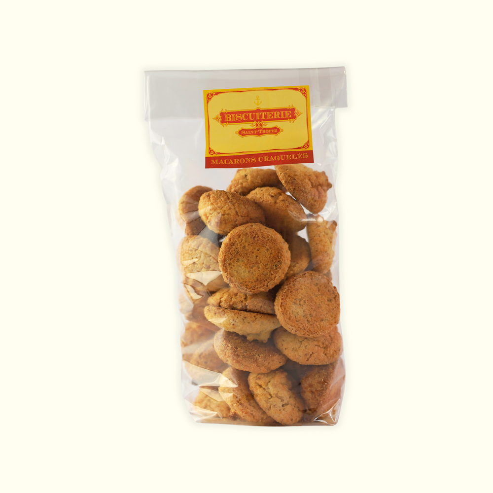 Macarons craquelés traditionnels amandes amères, pâtisserie artisanale Provence