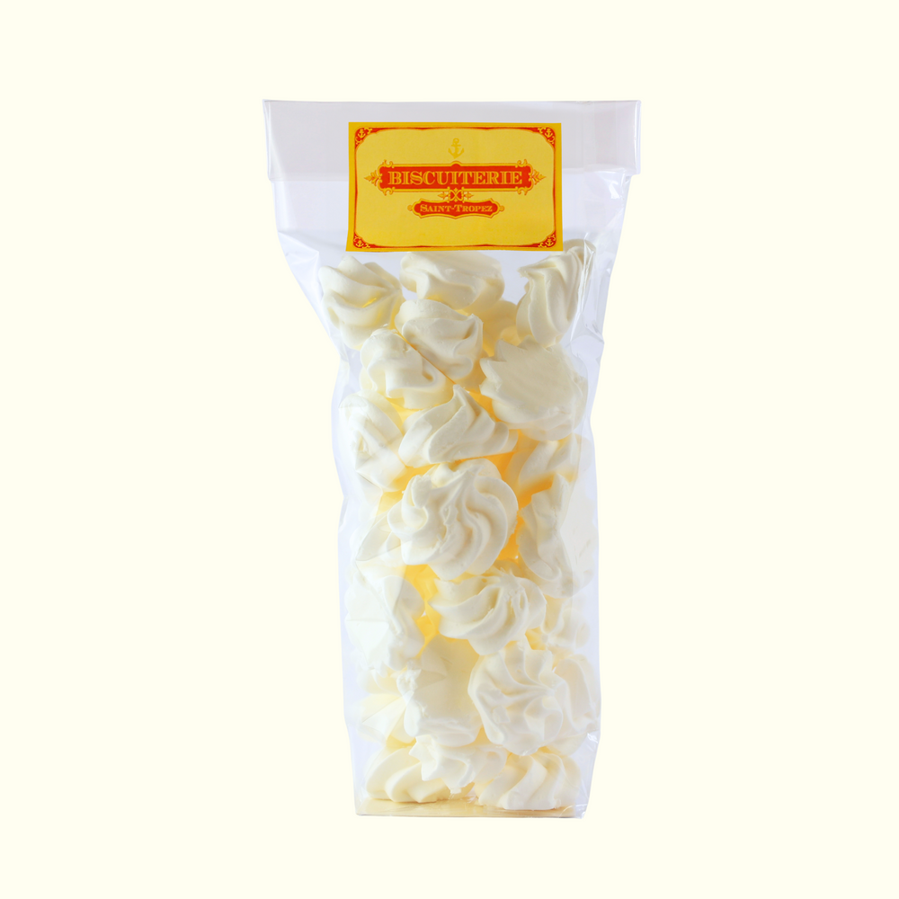 Meringues blanches croustillantes Saint-Tropez, douceurs provençales faites main