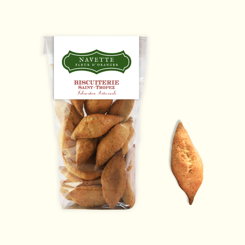 Navettes à la fleur d'oranger forme bateau, spécialité biscuiterie artisanale Provence