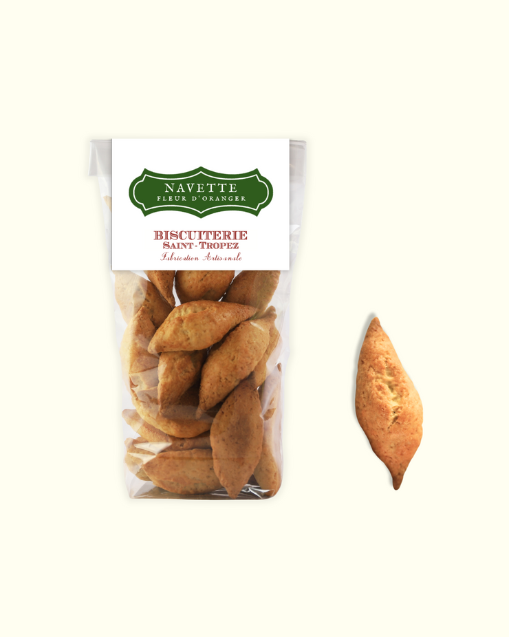 Navettes à la fleur d'oranger forme bateau, spécialité biscuiterie artisanale Provence