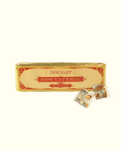 Nougat traditionnel Saint-Tropez emballé cadeau, douceur provençale aux amandes