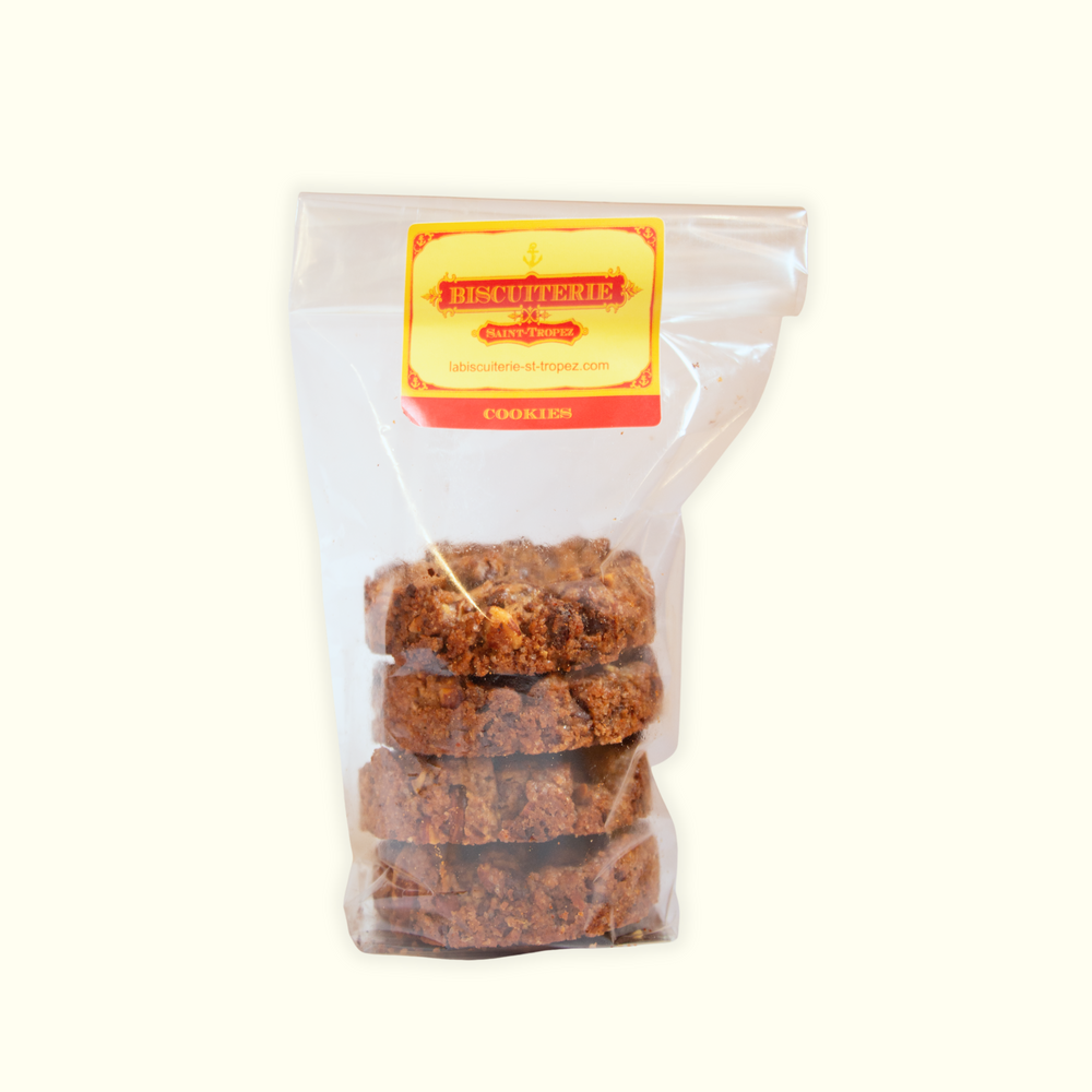 Cookies dorés aux éclats d'amandes et pépites chocolat, biscuiterie Saint-Tropez