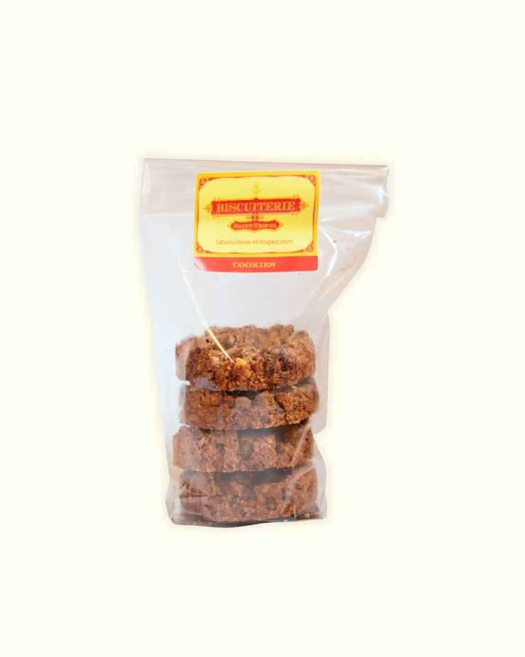 Cookies dorés aux éclats d'amandes et pépites chocolat, biscuiterie Saint-Tropez