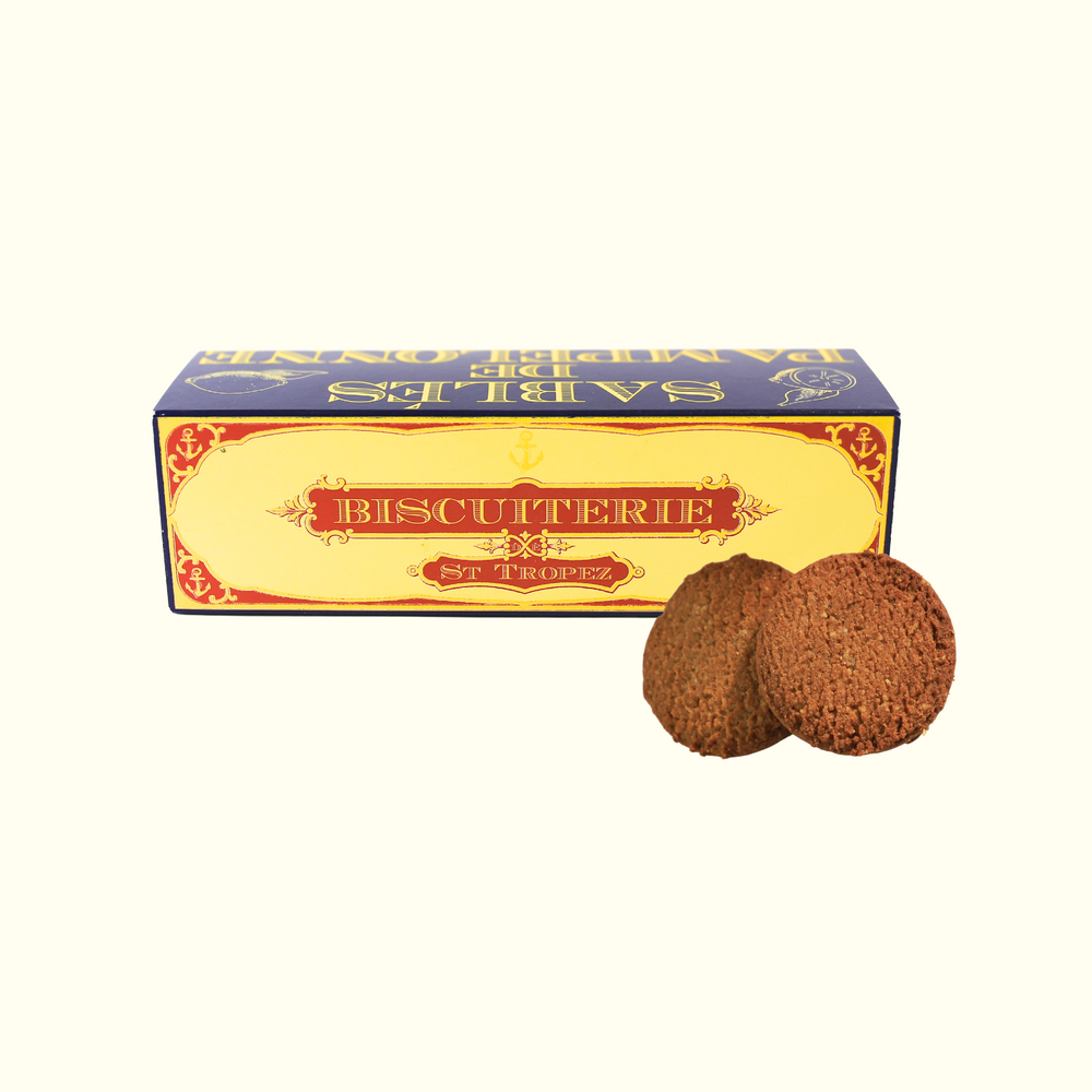 Sablés de Pampelonne a la chataigne artisanaux Saint-Tropez dans boîte cadeau provençale