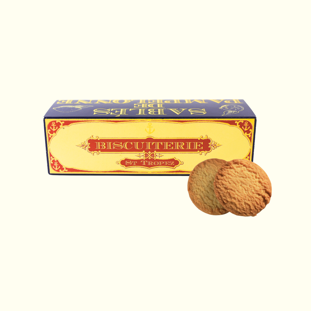 Sablés de Pampelonne au citron artisanaux Saint-Tropez dans boîte cadeau provençale
