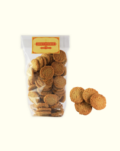 Sablés de Pampelonne apéritif au parmesan artisanaux Saint-Tropez dans boîte cadeau provençale