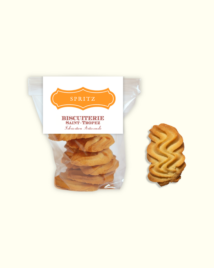Biscuits spritz viennois Saint-Tropez, sablés au beurre forme zigzag faits main